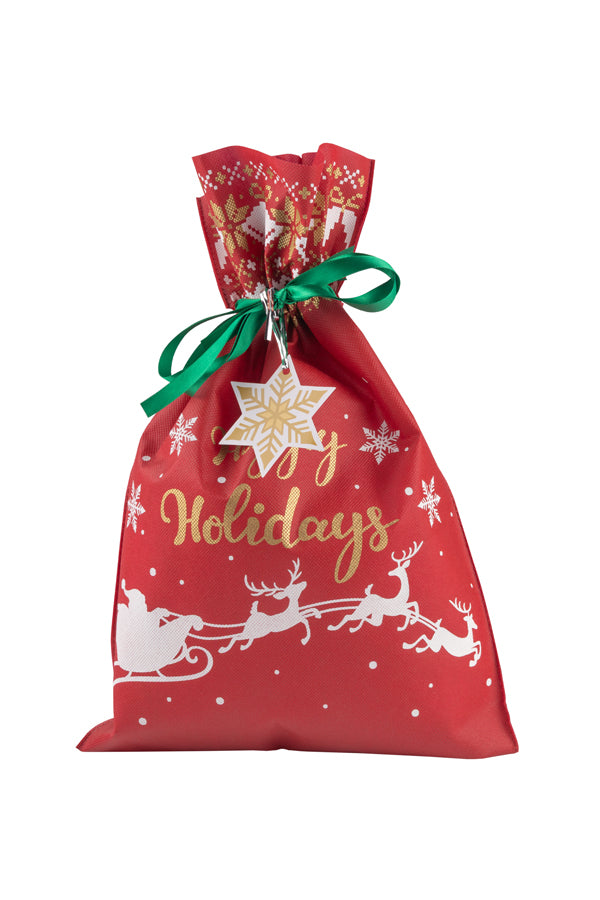 Deko-/Geschenksack, Vlies, rot, mit Aufdruck, 30x45cm, 1 Stk_1