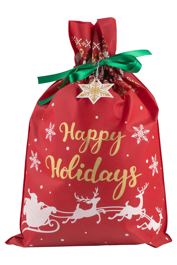 Deko-/Geschenksack, Vlies, rot, mit Aufdruck, 55x75cm, 1 Stk_1