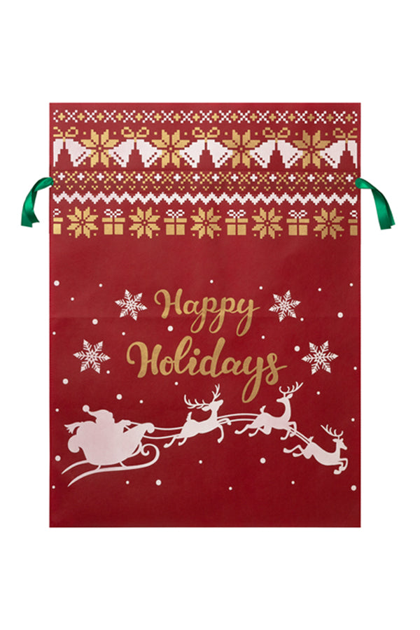 Deko-/Geschenksack, Vlies, rot, mit Aufdruck, 55x75cm, 1 Stk