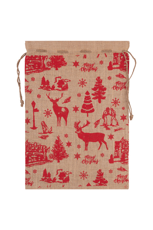 Geschenksack "Weihnachten", Jute, naturbraun, 28x40cm, 1 Stk