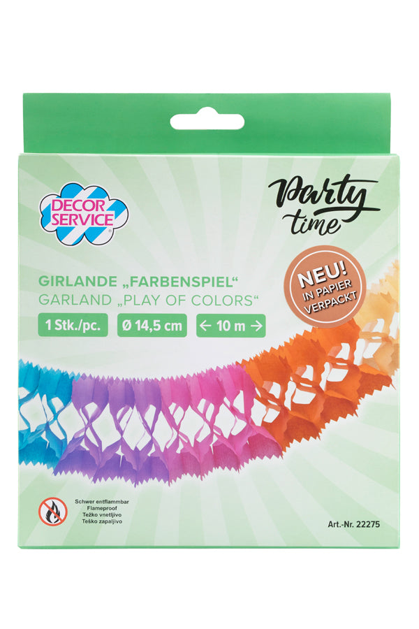 Girlande "Farbenspiel" aus Papier, schwer entflammbar, Ø145cm, 10m, 1 Stk_2