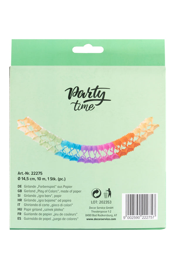 Girlande "Farbenspiel" aus Papier, schwer entflammbar, Ø145cm, 10m, 1 Stk_3