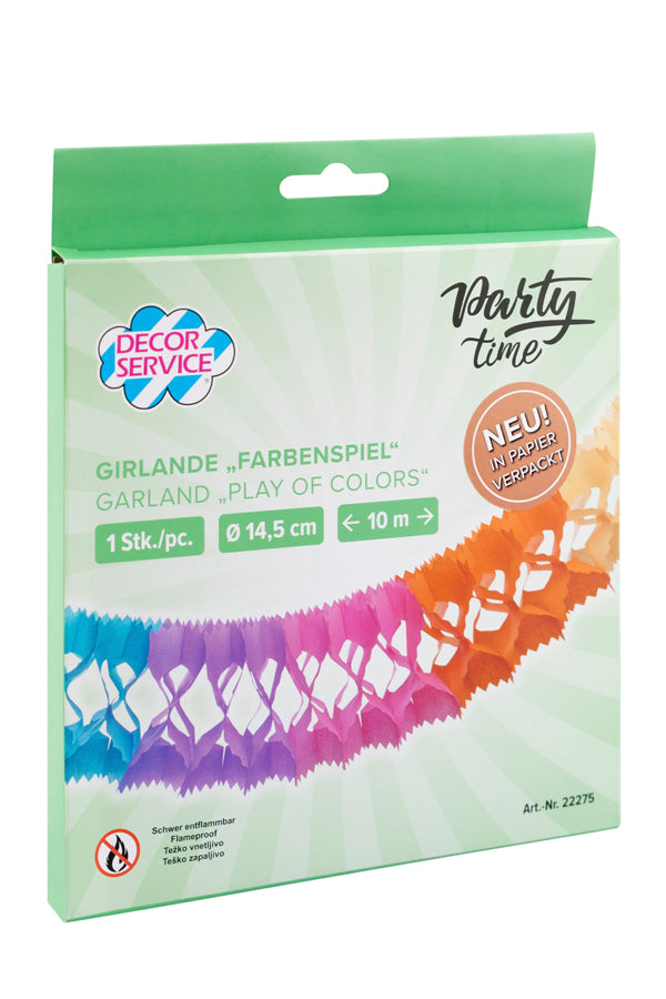 Girlande "Farbenspiel" aus Papier, schwer entflammbar, Ø145cm, 10m, 1 Stk_4