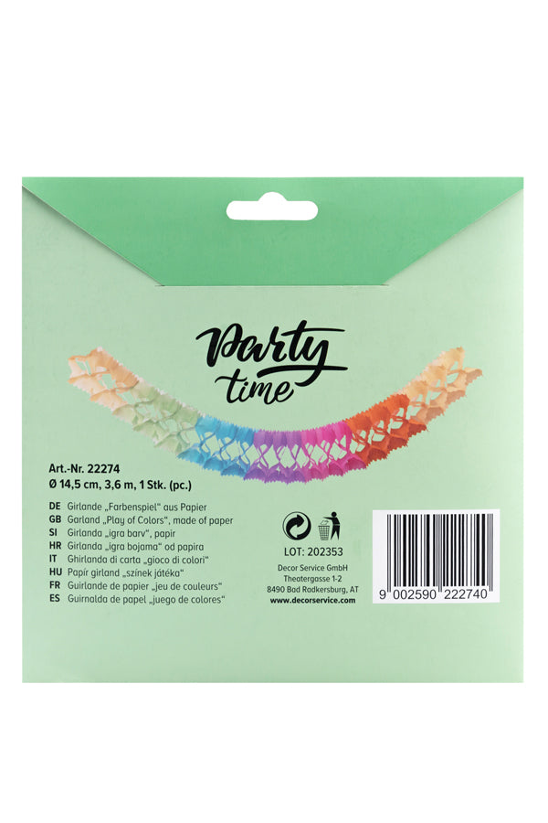 Girlande "Farbenspiel" aus Papier, schwer entflammbar, Ø145cm, 36m, 1 Stk_3