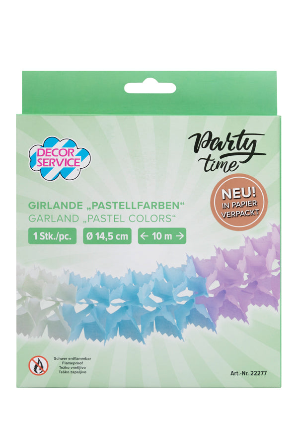 Girlande "Pastellfarben" aus Papier, schwer entflammbar, Ø145cm, 10m, 1 Stk_2