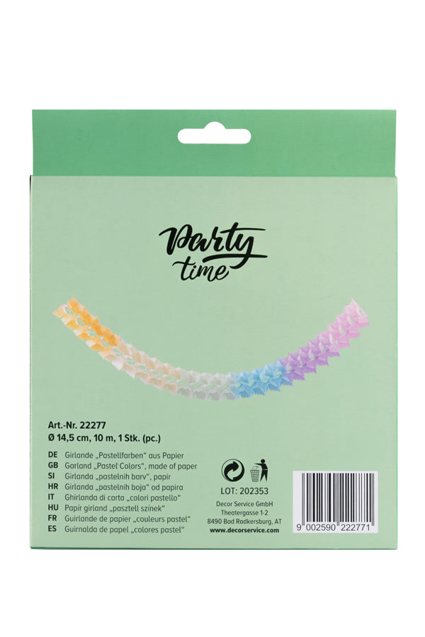 Girlande "Pastellfarben" aus Papier, schwer entflammbar, Ø145cm, 10m, 1 Stk_3
