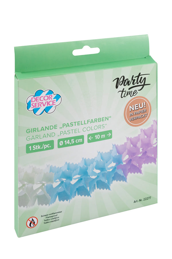 Girlande "Pastellfarben" aus Papier, schwer entflammbar, Ø145cm, 10m, 1 Stk_4