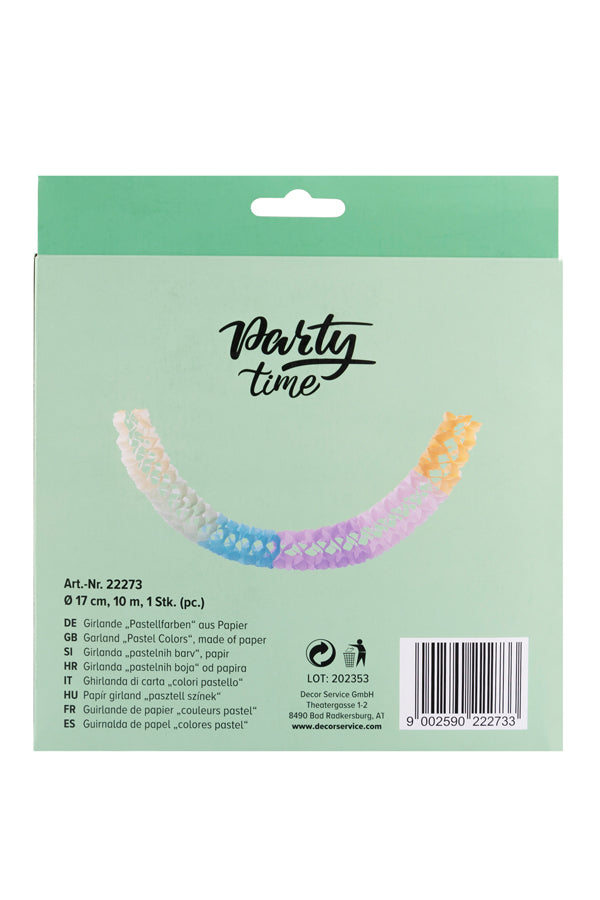 Girlande "Pastellfarben" aus Papier, schwer entflammbar, Ø17cm, 10m, 1 Stk_3