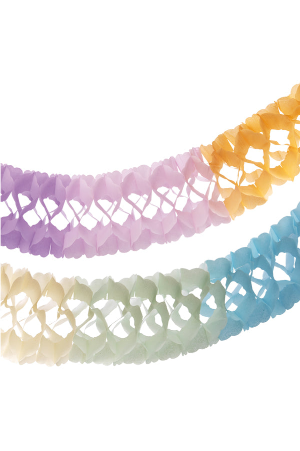 Girlande "Pastellfarben" aus Papier, schwer entflammbar, Ø17cm, 36m, 1 Stk