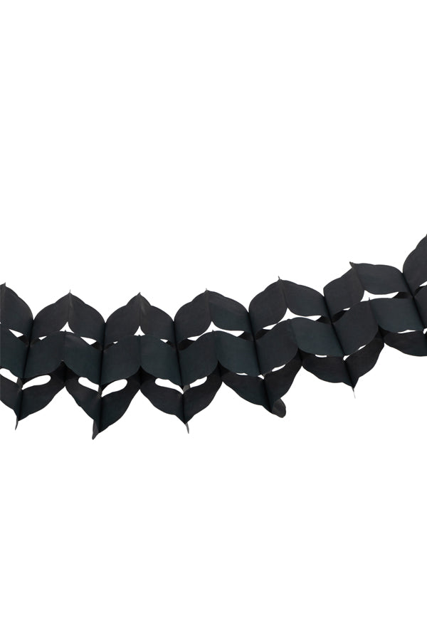 Girlande aus Papier, schwer entflammbar, schwarz, 16x10.5cm, 3.6m, 1 Stk.