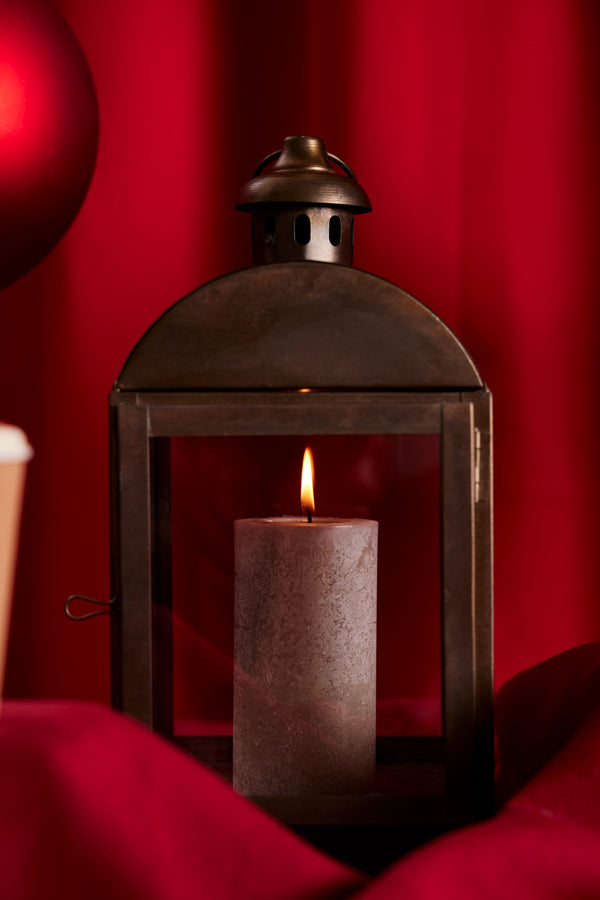 Laterne "Antike", aus Metall/Glas, gold, 33cm, 1 Stk_1