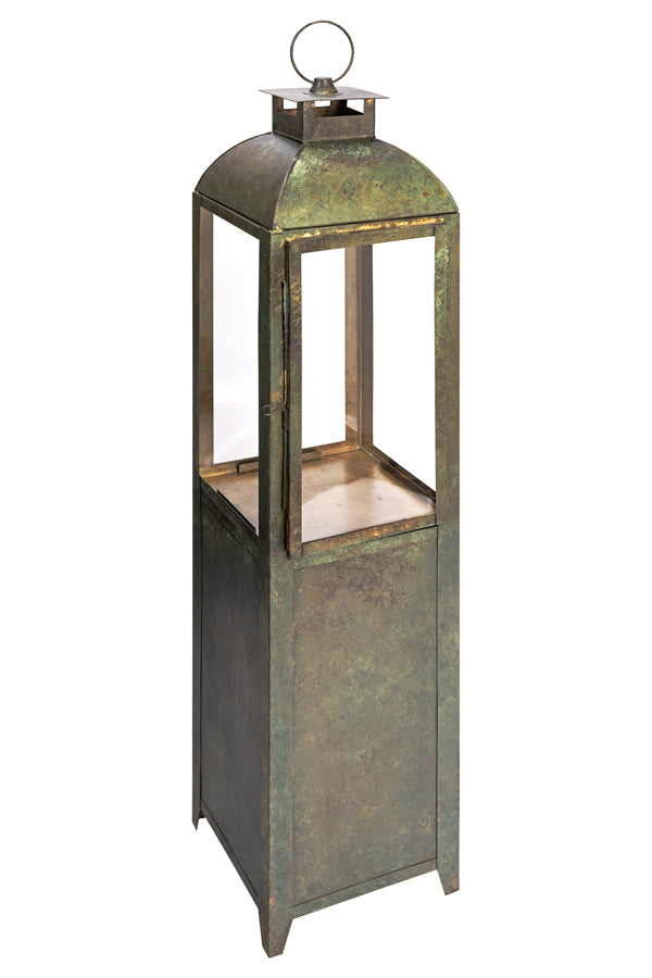 Laterne "Patina", aus Metall/Glas, grün, 91cm, 1 Stk