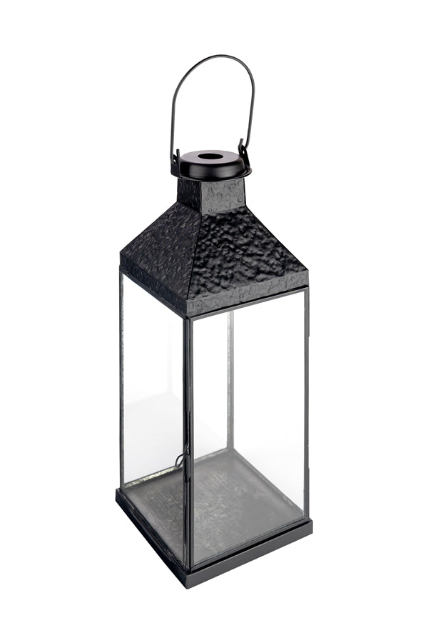 Laterne "Antike", aus Metall/Glas, schwarz, 37cm, 1 Stk