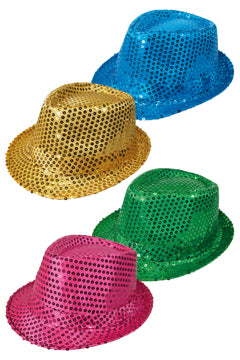 Glitzer-Hut, versch. Farben, Größe 58, 1 Stk.