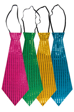 Glitzer-Krawatte, versch. Farben, 42cm, 1 Stk.