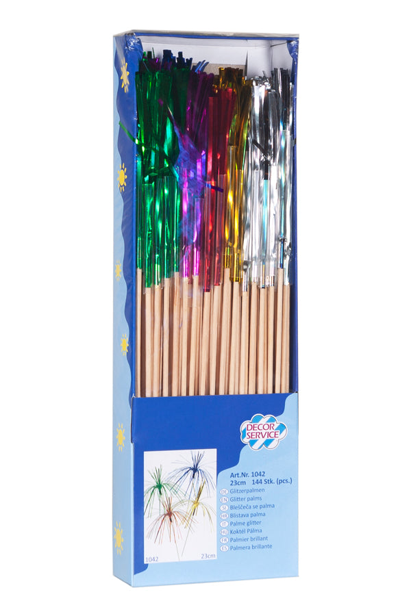 Glitzerpalmen, 23cm, 144 Stk.