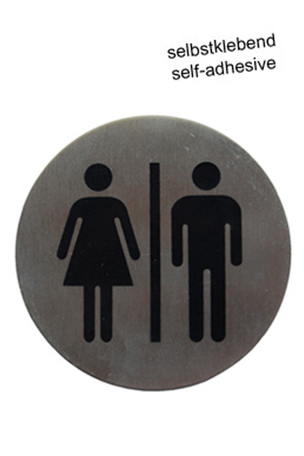 Hinweisschild "Damen/Herren" aus Edelstahl, Ø75cm, 1 Stk