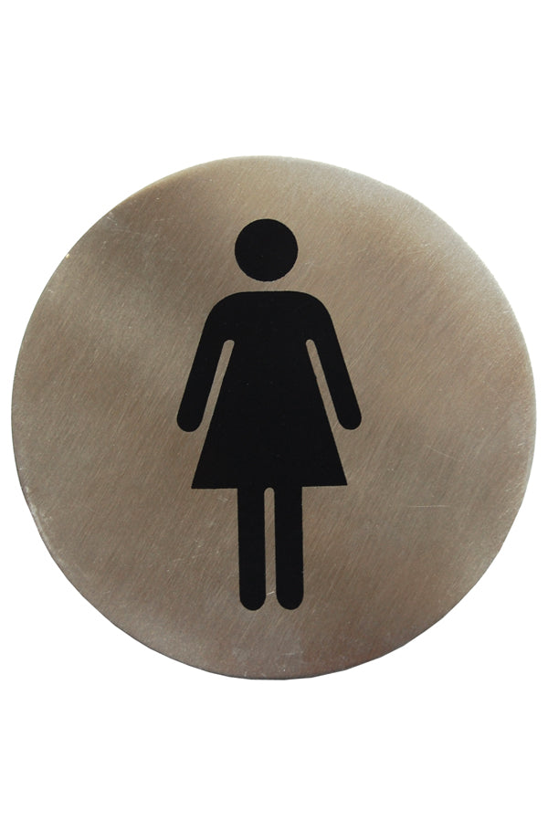 Hinweisschild "Damen" aus Edelstahl, Ø7,5cm, 1 Stk_1