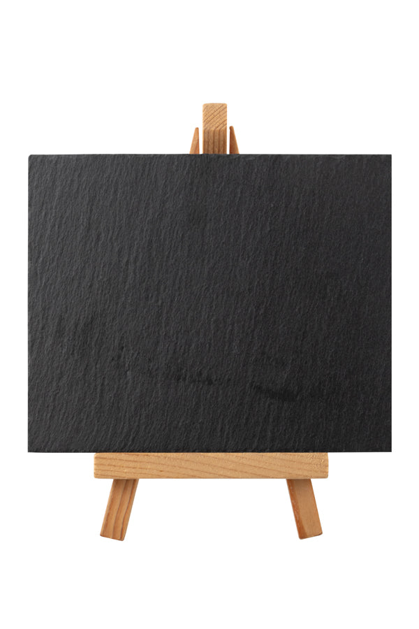 Mini-Staffelei mit Kreidetafel "Naturstein", aus Schiefer/Holz, schwarz, 12,5x10cm, 1 Stk
