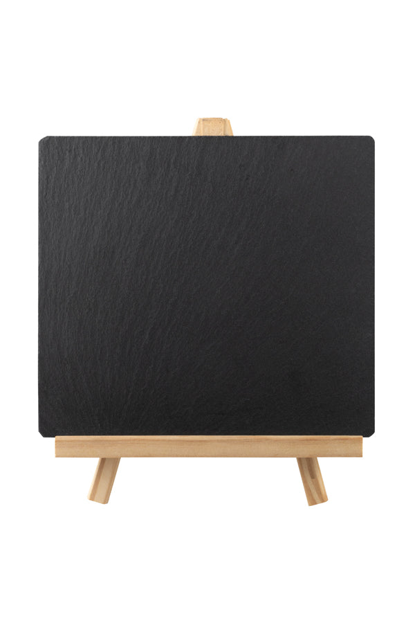 Mini-Staffelei mit Kreidetafel "Naturstein", aus Schiefer/Holz, schwarz, 175x20cm, 1 Stk