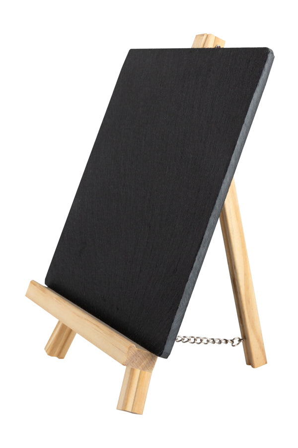 Mini-Staffelei mit Kreidetafel "Naturstein", aus Schiefer/Holz, schwarz, 175x20cm, 1 Stk_1