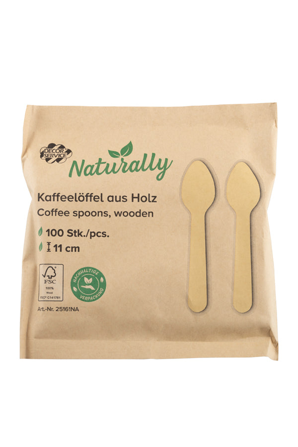 Kaffeelöffel aus Holz, 11cm, 100 Stk.