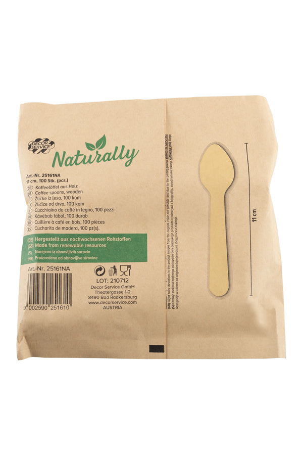 Kaffeelöffel aus Holz, 11cm, 100 Stk.