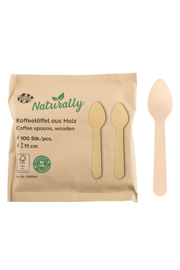 Kaffeelöffel aus Holz, 11cm, 100 Stk.