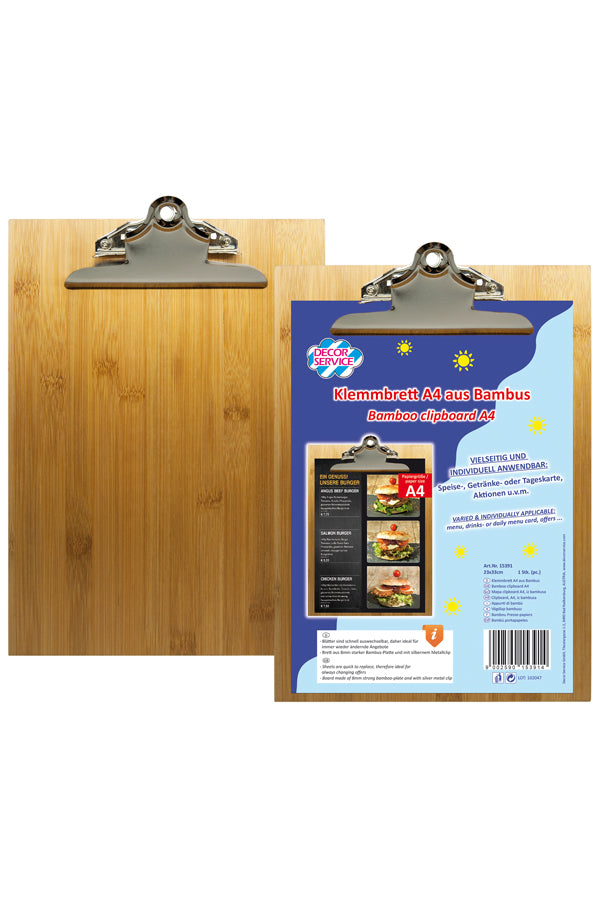Klemmbrett aus Bambus, A4, 1 Stk.