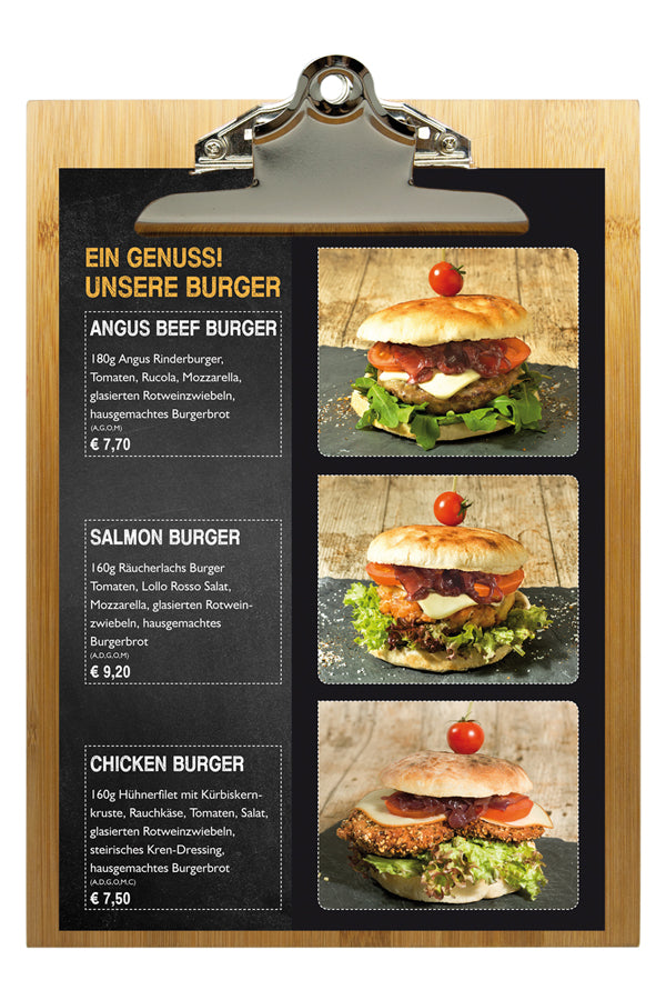 Klemmbrett aus Bambus, A4, 1 Stk.