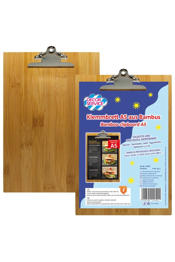 Klemmbrett aus Bambus, A5, 1 Stk.