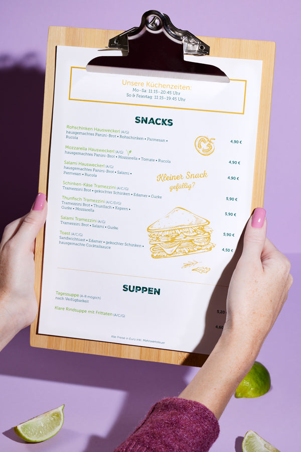 Klemmbrett aus Bambus, A5, 1 Stk.