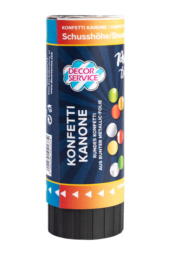 Konfetti Kanone, bunt-metallic, 10.5cm, 1 Stk.