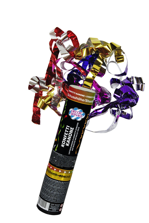Konfetti Kanone, bunt-metallic, 20cm, 1 Stk.