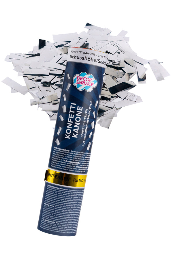 Konfetti Kanone, silber-metallic, 20cm, 1 Stk.