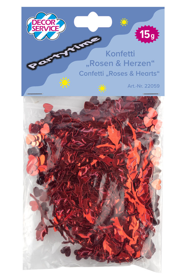Konfetti "Rosen und Herzen", 25mm, 15g