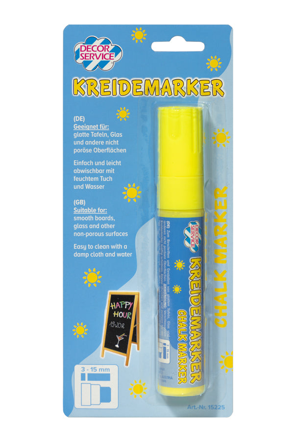Kreidemarker gelb, Schreibbreite 3-15mm, 1 Stk.