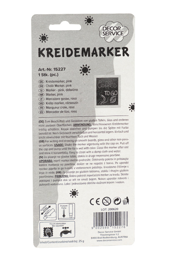 Kreidemarker pink, Schreibbreite 3-15mm, 1 Stk.
