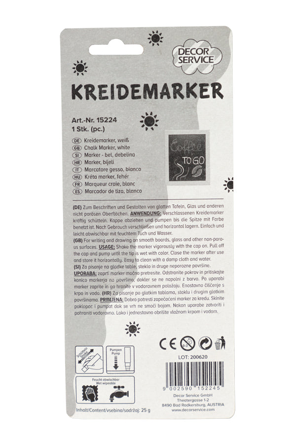 Kreidemarker weiß, Schreibbreite 3-15mm, 1 Stk.
