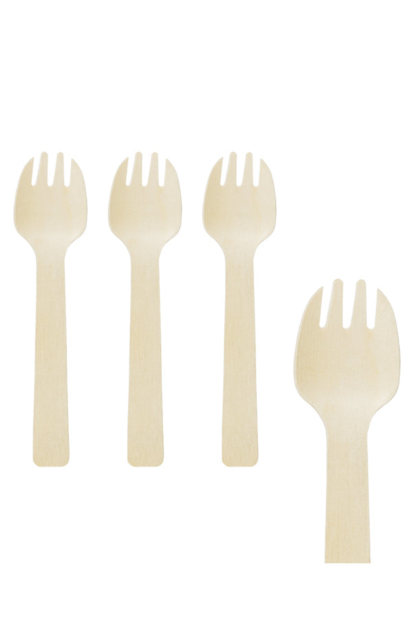 Kuchengabeln aus Holz, 10.5cm, 100 Stk.