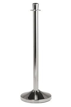 Leitsystem verchromt mit flachem Kopf, mit Fußteil, 100 cm