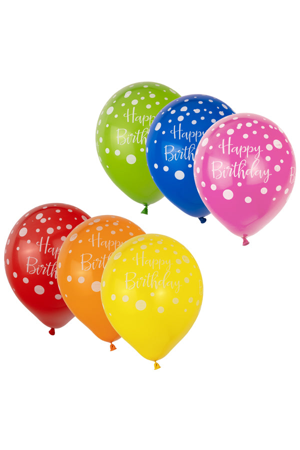 Luftballons "Happy Birthday", bunt, Ø30cm, 12 Stk