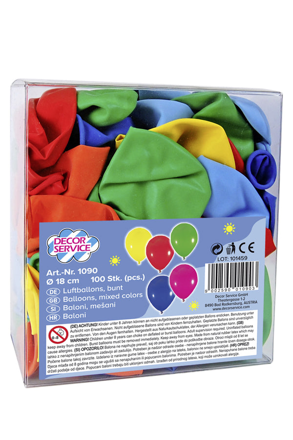 Luftballons, bunt, Ø18cm, 100 Stk.