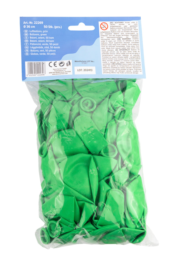 Luftballons, grün, Ø36cm, 50 Stk.