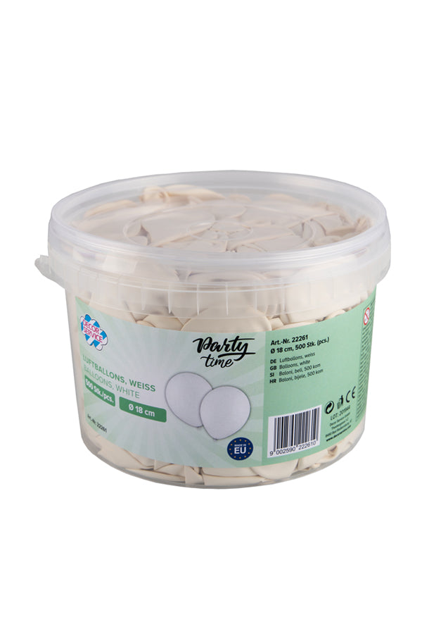 Luftballons, weiß, Ø18cm, 500 Stk.