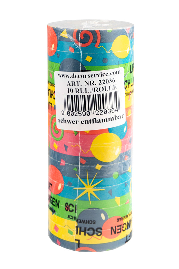 Luftschlangen Jumbo „Ballon“ aus Papier, schwer entflammbar, 15m, 1 Rolle