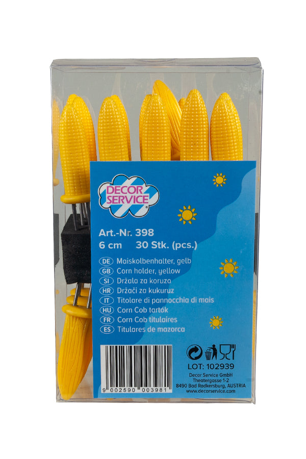 Maiskolbenhalter, gelb, 6cm, 30 Stk.