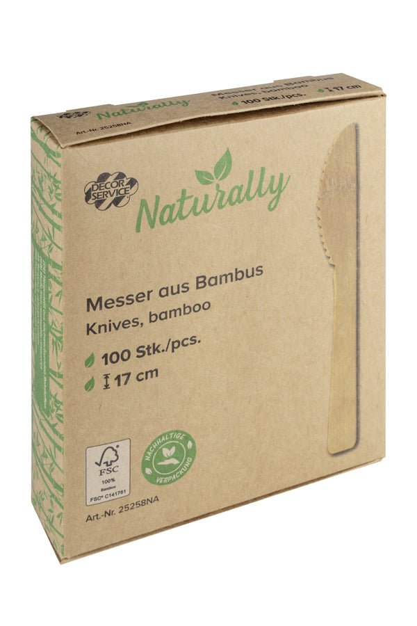 Messer aus Bambus, 17cm, 100 Stk.