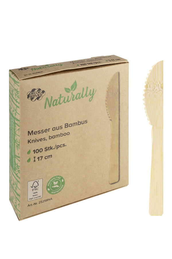 Messer aus Bambus, 17cm, 100 Stk.