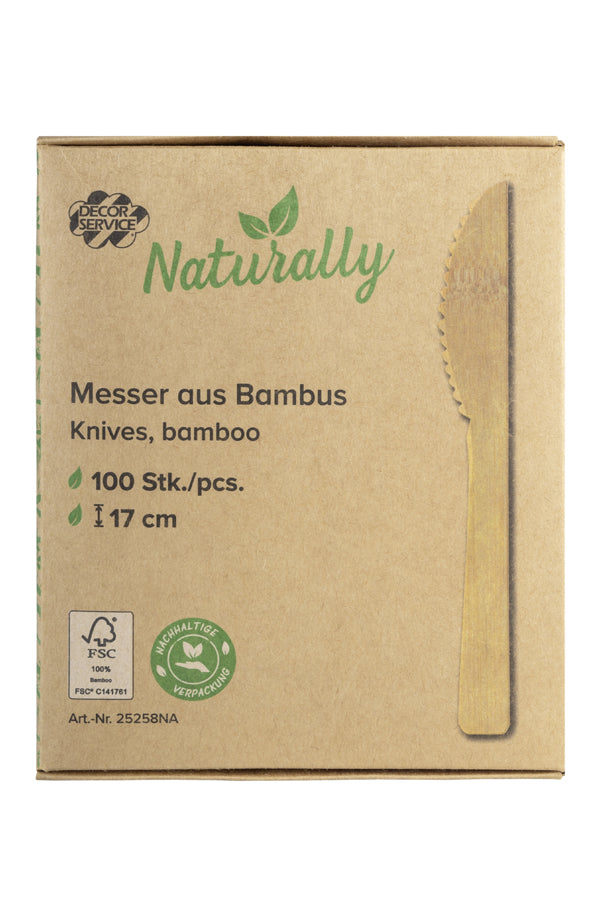 Messer aus Bambus, 17cm, 100 Stk.